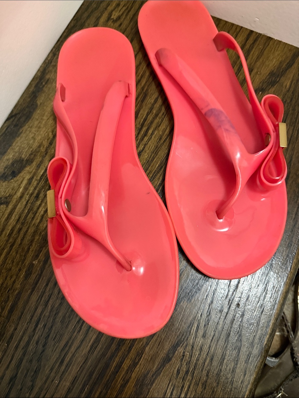Ted Baker Coral Pink Bow Jelly Sandals